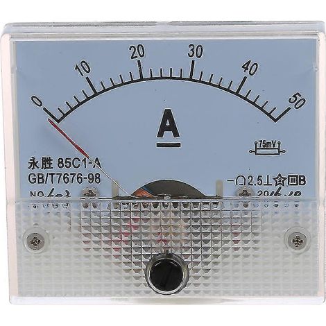 Ampèremètre analogique de panneau 85C1 CC 0-50 A (1/5)