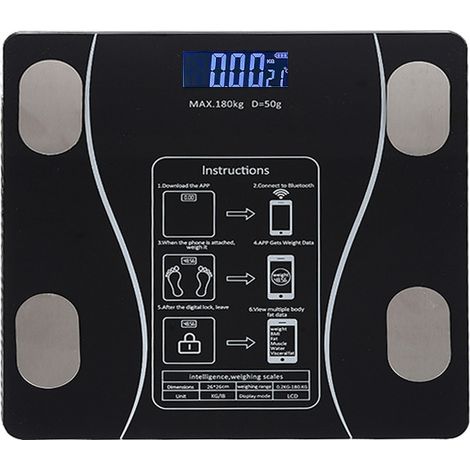Balance intelligente de graisse corporelle Bluetooth,sans fil, avec fonction IMC et analyse de la composition du corps