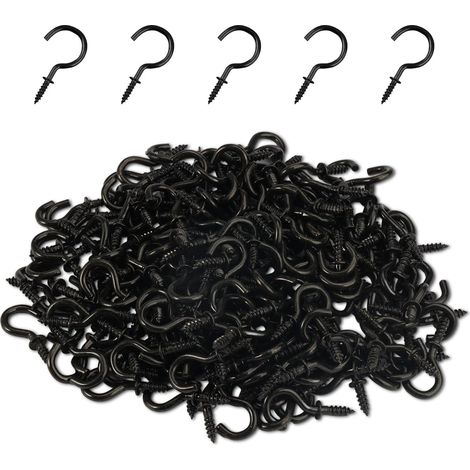 200 Pièces Crochets à Visser Noir, 1/2 Pouce Piton à Visser en Métal (1/5)
