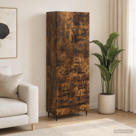 vidaXL Schrankset 2 pcs Geräucherte Eiche 66 x 34,5 x 90 cm (1/5)