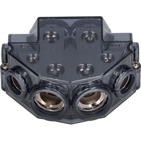 Répartiteur de fusibles 6 voies, bloc de distribution 0 AWG vers sorties 2/4/8 AWG pour ampli auto, séparateur de câble de masse, kit installation audio. (1/5)