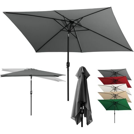 TolleTour Sombrilla rectangular modular de 1,4 × 2,1 m: sombrilla para balcón para montar, gris