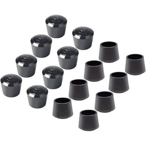 LaBlanc – 16er-Pack Stuhlbeinschoner, Gummikappen für Stuhlbeine, Innendurchmesser 22 mm (7/8 Zoll), Schwarz (1/5)