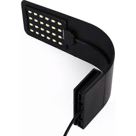 Lampe LED nano à pince blanche et bleue pour aquarium, idéale pour les poissons et les plantes (23-50 cm). (1/5)