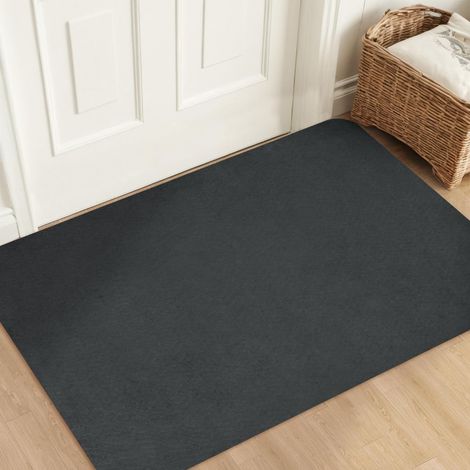 Paillasson 80x120cm, Tapis Superfin pour Intérieur, Moquette Absorbante Antidérapante, Tapis de Porte Robuste, Pour Entrée, Cuisine, Terrasse, Porte d’Entrée, Gris Foncé (1/5)
