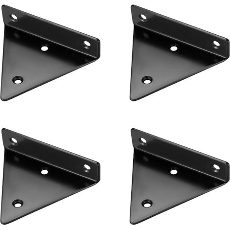 4 Pièces Supports d'étagère Flottants, Supports à Tablettes Muraux Triangulaires Invisibles, Equerre Etagere Murale Métal pour étagère (1/4)