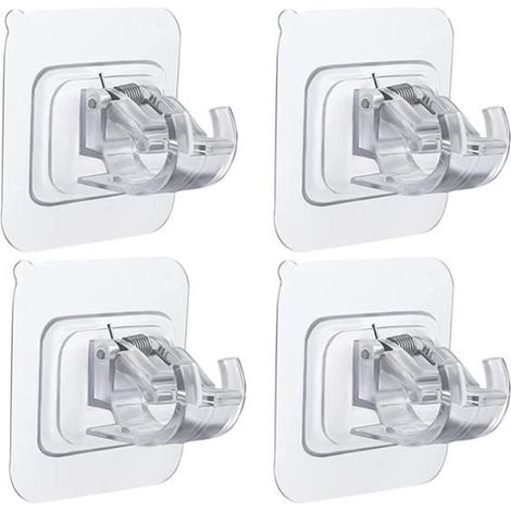 4 Pcs Support de Tringle à Rideau Autocollant Supports muraux pour tringles à Rideaux Auto-Adhésif Crochets Autocollants pour (1/4)