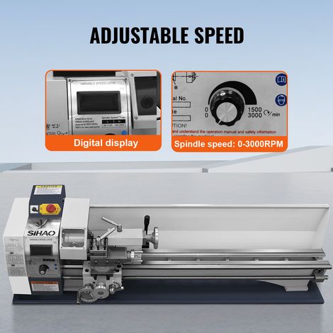 SIHAO neue Metalldrehbank 220x750 Tabletop Torneau 1500W mit Messerhalter