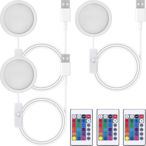 3er-Set LED-Lampen für Bambu Lab A1/A1mini/P1S/P1P/X1C 3D-Drucker, 3-W-Zubehör mit Schalter, 16 Farben, DIY-LED-Bausatz, Nachtlicht für Modelle