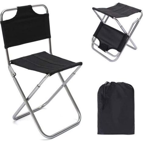 Chaise pliable de camping avec dossier, portable et multifonction pour randonnée, pêche, pique-nique et voyage (1/5)