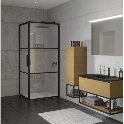 Cabine de douche d'angle GRID 201 RIHO 90x100 x200cm (1/5)
