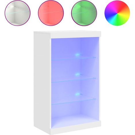 Maison Exclusive - Aparador con luces LED blanco 60,5x37x100 cm (1/5)