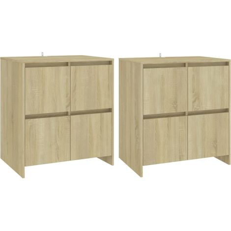Aparador cómoda mueble de almacenaje organizador para cocina salón juego de 2 Sonoma 70 x 41 x 75 cm madera de ingeniería color marrón 020036823