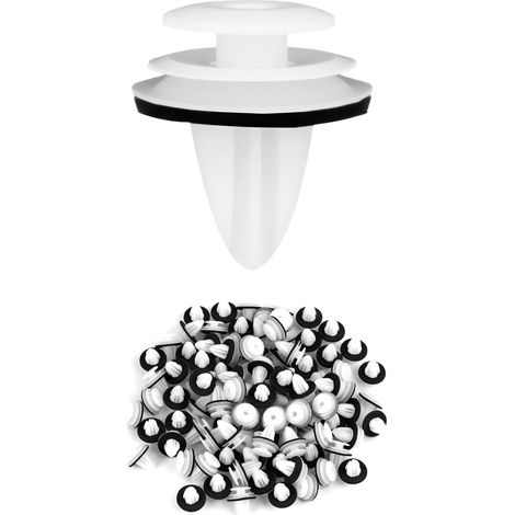 100 PCS Clip de Fixation de Voiture, Rivets en Plastique Résistants pour Carrosserie, Garniture, Portières, Pare-Chocs, Panneaux, Attaches Auto avec Tampons Éponge Absorbants (1/5)