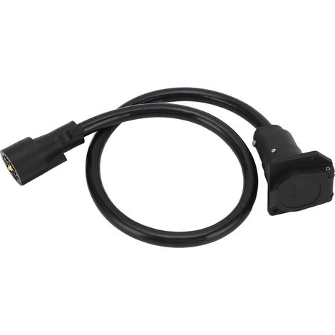 Rallonge de remorque 7 voies 90cm, connecteur mâle double broche, câble de liaison camping-car (1/5)