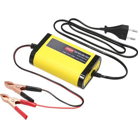 Chargeur de moto de voiture 12V 2A entièrement automatique 3 étapes plomb-acide AGM GEL affichage LCD Intelligent