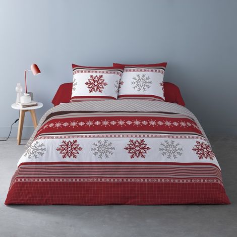 Housse de couette 260x240 Adèle + 2 taies coton flanelle (1/3)