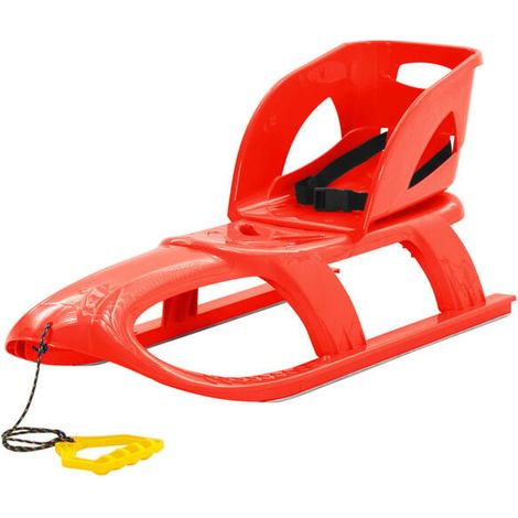 Luge rouge avec siège, dimensions : 102,5 x 40 x 23 cm, en polypropylène. (1/5)