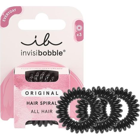 Élastique Cheveux Spirale - Lot de 3 - Noir Original - Sans Trace - Tenue Forte - Femme et Homme (1/5)
