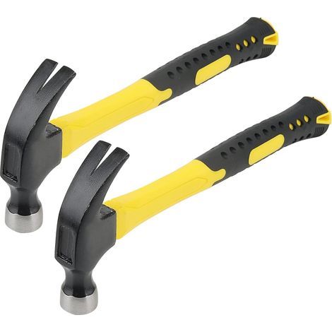 Lot de 2 marteaux à griffes coudés de 250 g et marteau à griffes droits de 23,8 cm pour une utilisation intérieure et extérieure (1/5)