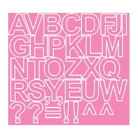 Lettres autocollantes de 4 cm, roses brillantes (1/2)