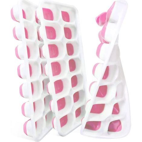 Confezione da 3 stampi per cubetti di ghiaccio in silicone con coperchio – Senza BPA per cubetti di ghiaccio sferici perfetti per birra, cocktail e whisky - Crezuo