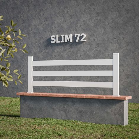 Kit Clôture SLIM PVC Blanc H. 72 cm x L. 11.10 m - 3 Lisses