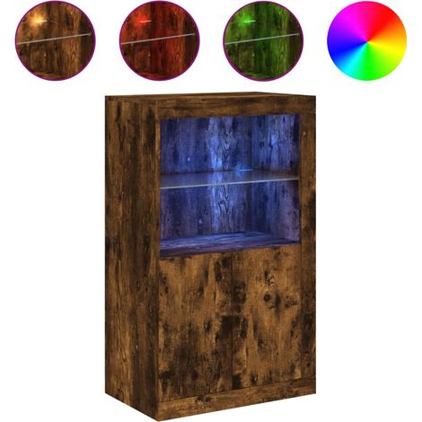 Maison Exclusive - Armadietto con Luci LED Rovere Fumo in Legno Multistrato