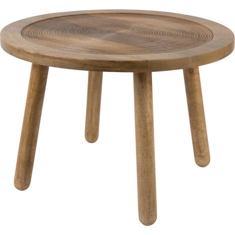 Table d'appoint ronde 60 cm en manguier naturel - DENDRON (1/5)