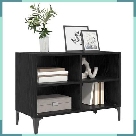 Meuble TV - 875112 - Noir - Bois d'ingénierie - 69,5 x 30 x 50 cm (1/5)