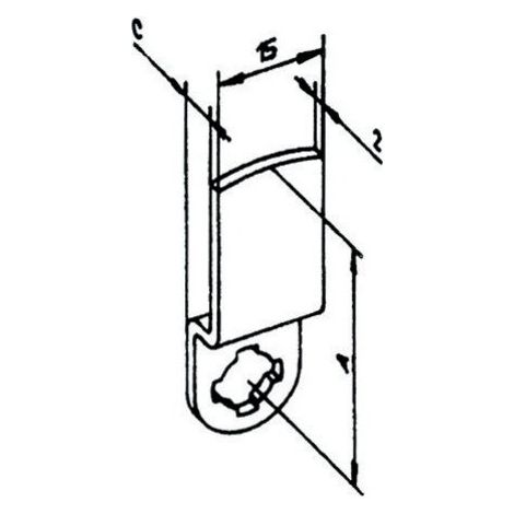 Came coudée pour serrure batteuse 900 / 2800 / 8800-01 - RONIS Argent 30 mm x 11.5 mm