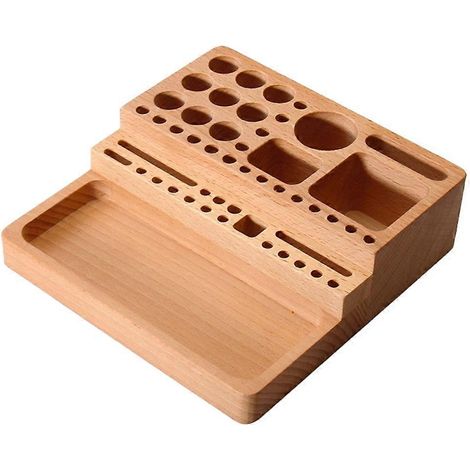 Handgefertigte Werkzeugaufbewahrungsbox aus Buchenholz für Druck-, Lederbearbeitungs- und Diamantstanzwerkzeuge Lederbearbeitungsset (1/5)