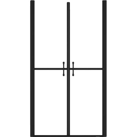 Porta doccia regolabile in altezza, design moderno, nera (1/2)