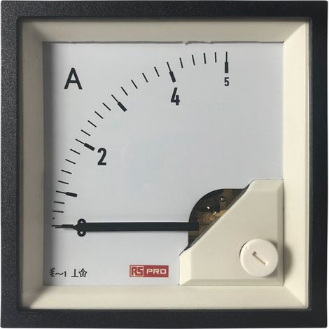 Ampèremètre analogique de panneau V c.a. RS PRO, Echelle 5 (Input, Scale)A, 72mm x 72mm ( Prix pour 1 ) (1/3)