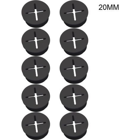 Couvercle de trou de cable de fil d'illet en-20mm Noir (1/5)