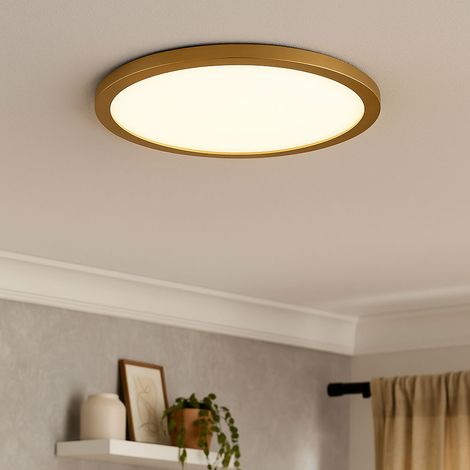 Deckenleuchte Badezimmerlampe Deckenlampe Wohnzimmerleuchte Esszimmerleuchte, Messing weiß, Backlight IP44 Memoryfunktion dimmbar, 18W 1600Lm 3000K warmweiß, D 29,4 cm (1/5)