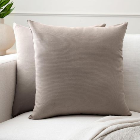 Funda de almohada decorativa con cremallera, marrón, 60x60cm, 2 unidades.