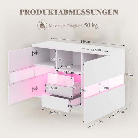 Meuble de salon blanc minimaliste double niveau. Flottant haut et autoportant bas,grand stockage anti-poussière ambiance élégante. (1/5)