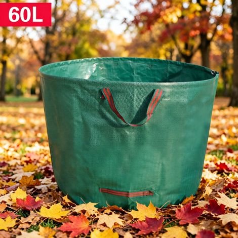 Sac à déchets verts réutilisable avec cordon de serrage pour ramassage feuilles et débris (1/5)