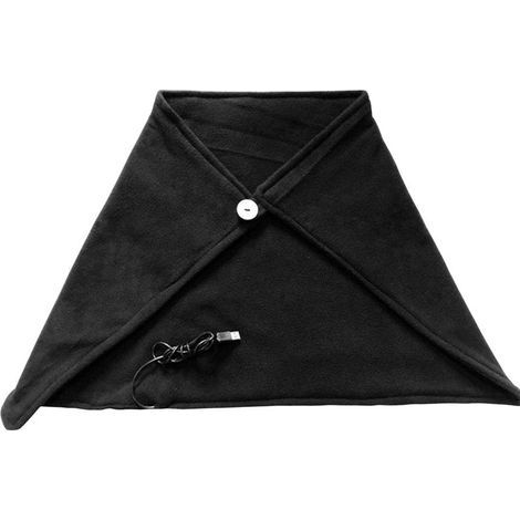 Châle Chauffant Couverture électrique Portable avec châle Chauffant USB - hiver chaud électrique cou épaule chauffage châle bureau maison chaise couverture électrique(noir)style de bouton (1/5)