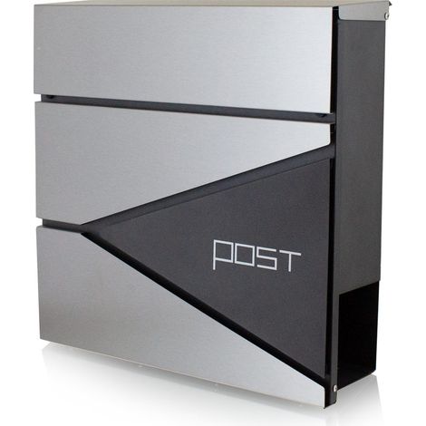 Bituxx Design Briefkasten 16438 Wandbriefkasten Postkasten Anthrazit Graphi (1/5)