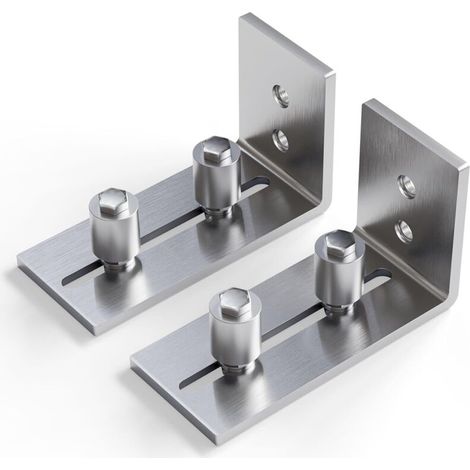 2 Stück Edelstahl-Bodenführungen, verstellbare Schiebetür-Bodenführungen, Türbodenführungen, Wand-/Türbodenführungen