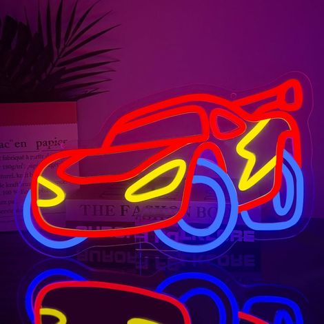 Auto Neon Sign, LED Racing Car Sign for Wall Decoration, Neon Light for Teenagers, Children, Boys and Men, Games Room (1/5)