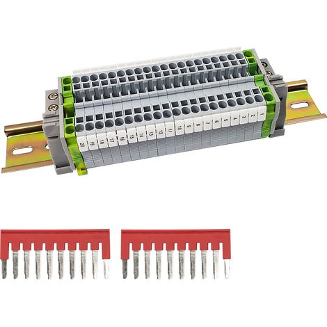 20 Pièces Bornier, Rail Din 20 cm, Clips Mise À La Terre, Câblage Rapide, Polyéthylène, Pour Tableau Électrique (1/5)