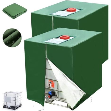 Abdeckplane für IBC-Container 1000L - UV-beständig, staubdicht - Aus dickem 210D Polyester - Weiß