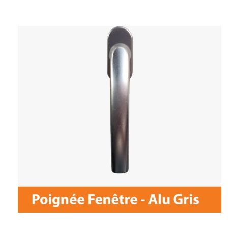 Direct Fenêtres – Poignée de fenêtre en aluminium gris anodisé – Double béquille sur plaque – Vis fournies – Pour fenêtres et portes-fenêtres PVC