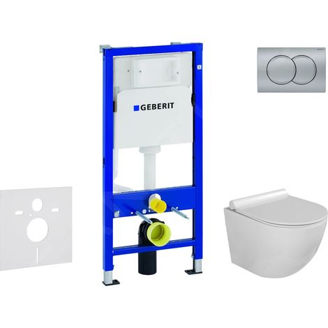 Geberit Duofix - Set de bâti-support, cuvette Gaia et abattant softclose, plaque de déclenchement Delta01, chrome mat (1/5)