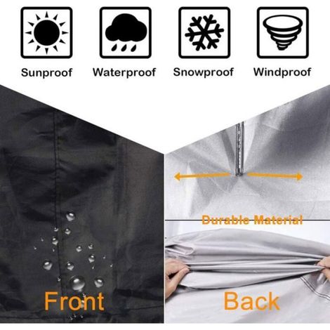 Housse de protection pour brasero rond, cordon de serrage pour imperméable, coupe-vent, résistant aux UV, tissu Oxford 80 x 65 c (1/5)