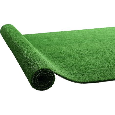 Mophorn Kunstrasen 304,8 x 91,44 cm Rasenteppich mit 1,5 cm Florhöhe, Teppich mit Drainagelöchern, individuell zuschneidbarer Grasteppich für Balkon, Terrasse, Garten und Innenbereich (1/5)