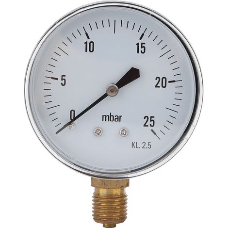 Manomètre Basse Pression - 0-25 Mbar - Filetage 1/4 BSP - Pour Chauffage Domestique Et Industrie Minière - 1 Pièce (1/5)